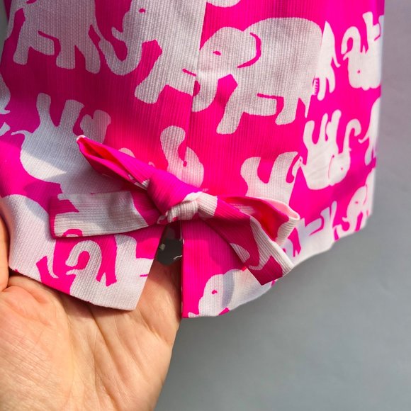 ❤️ Lilly Pulitzer Delia elephant prints shift dress in pink Size 6 - Picture 6 of 11